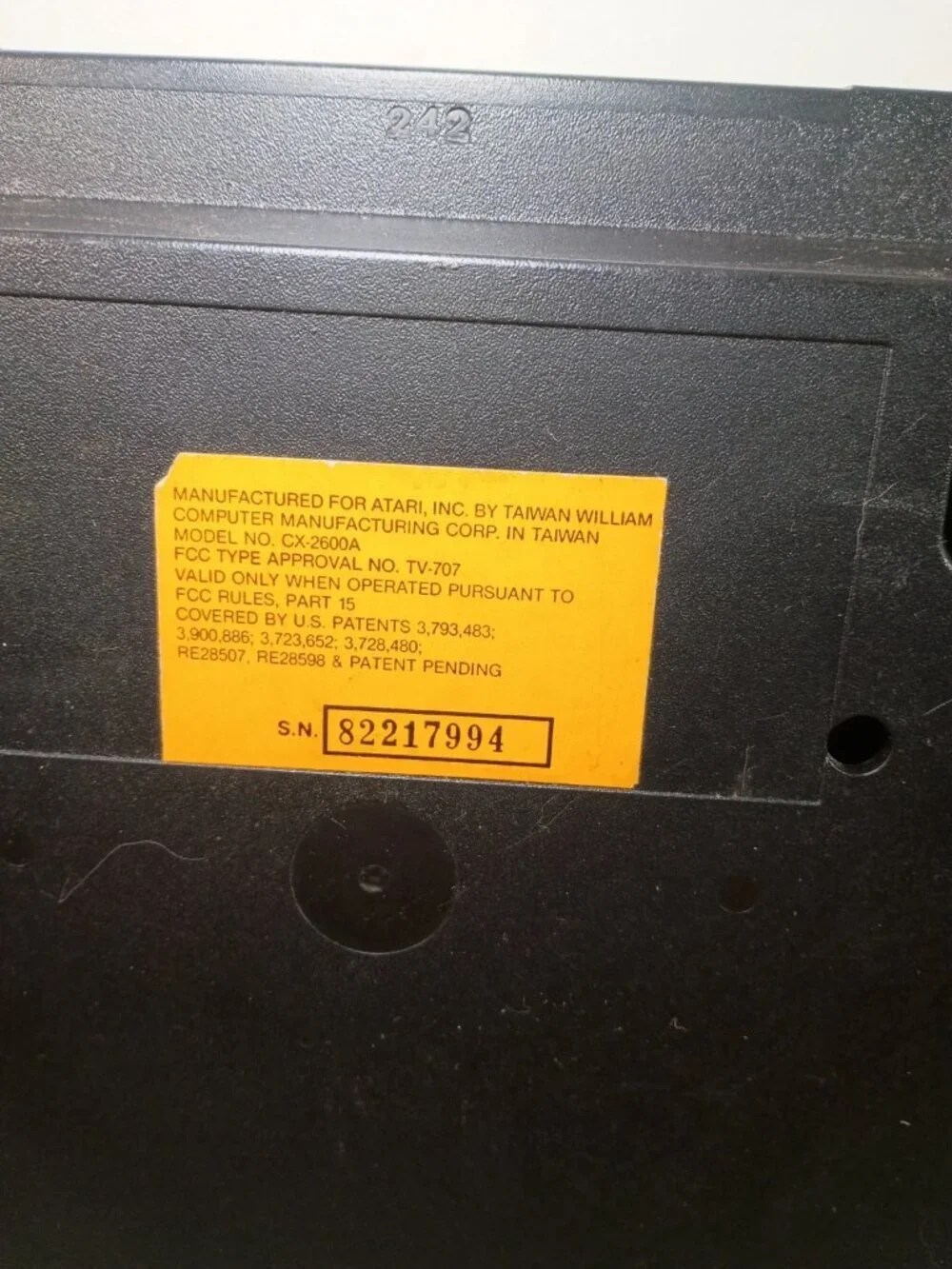 Atari Video Computer System CX-2600A Console UNTESTED Cord Damage See Pic